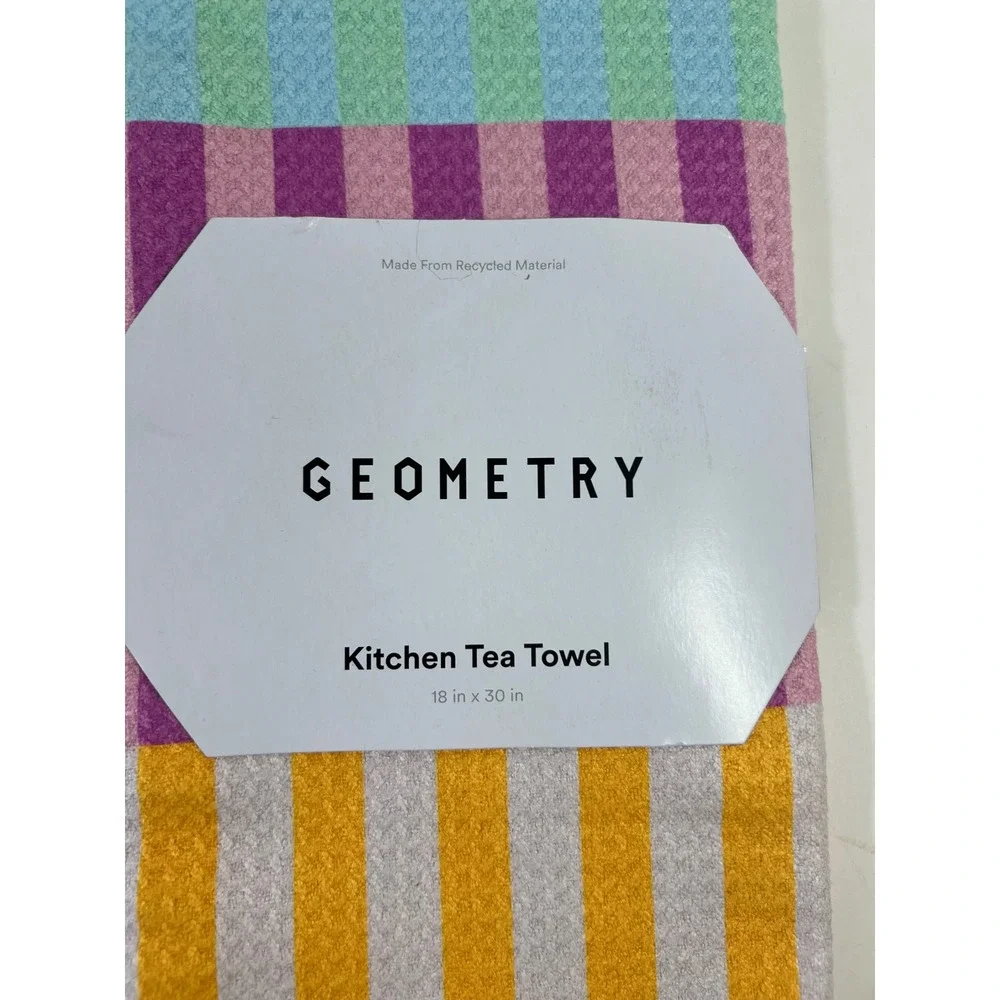 Geometry Kitchen Tea Towel Stripes Bold Multi 18 x 30